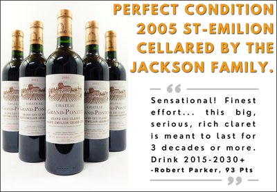 2005 St-Emilion "Glorious, Greatest Ever" Pristine Bottles from Jackson Fam Cellars