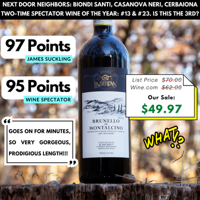 JS97, WS95 Mind-Blowing Brunello < $50 La Serena 2019