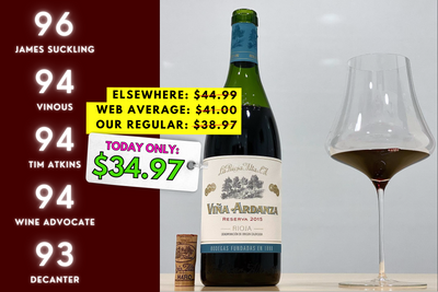 96pt Rioja Legend < $35 "BEATS THE 1964" Last Call!