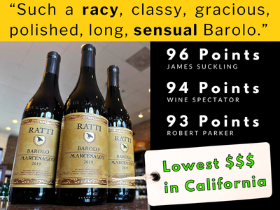 96pt "SENSUAL" Barolo Ratti @ Lowest $ CA